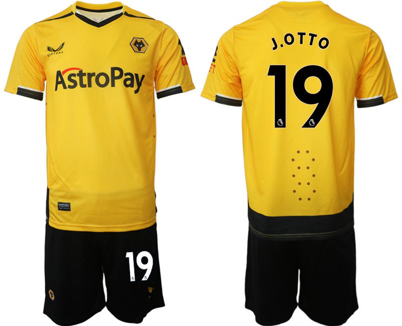 Men 2022-2023 Club Wolverhampton Wanderers home yellow 19 Soccer Jersey